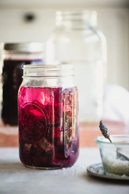 Homemade beetroot kvass without yeast with fresh dill