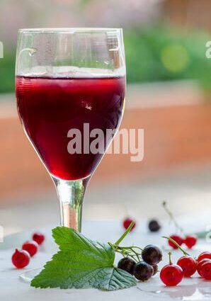 Homemade black and red currant liqueur, Creme de Cassis