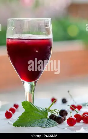 Homemade black and red currant liqueur, Creme de Cassis