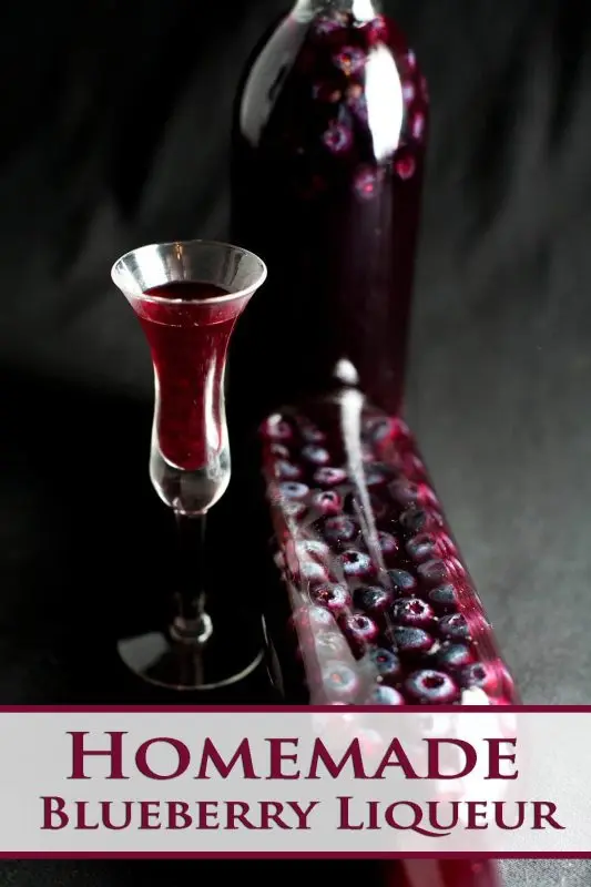 Homemade blueberry liqueur