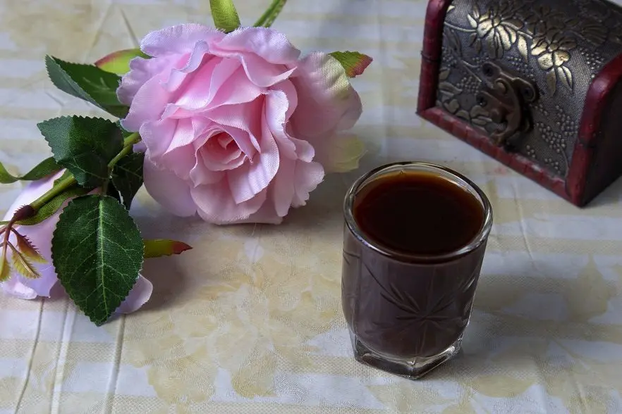 Homemade cherry liqueur with and without vodka