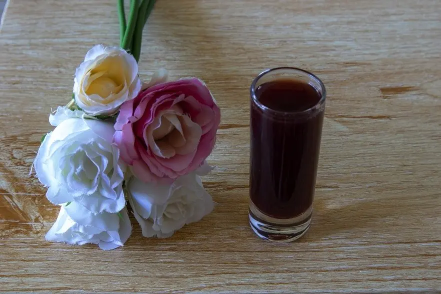 Homemade cherry liqueur with and without vodka