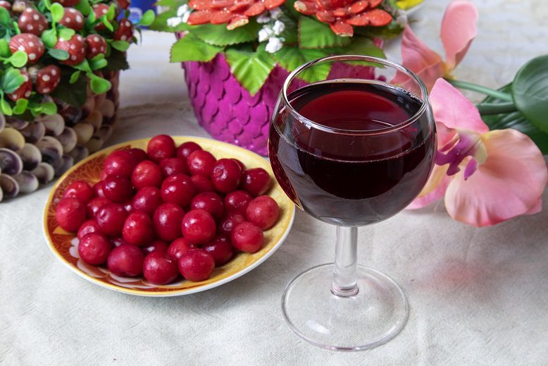 Homemade cherry wine