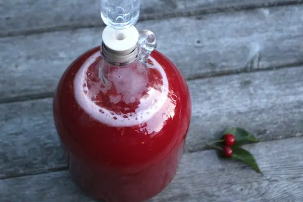 Homemade cherry wine