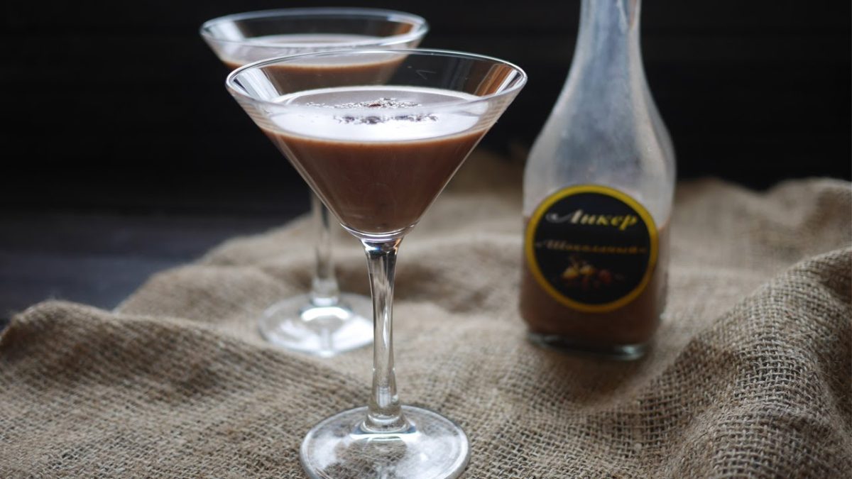 Homemade chocolate liqueur