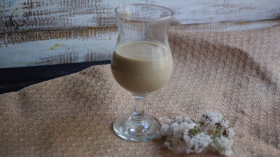 Homemade cream liqueur with coffee