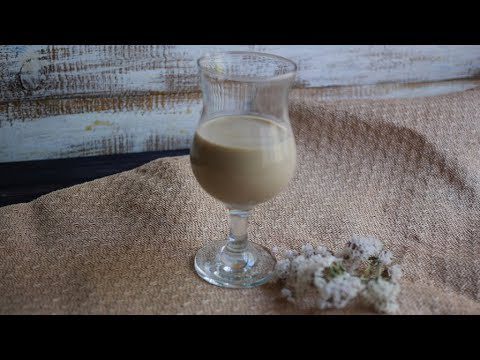 Homemade cream liqueur with coffee