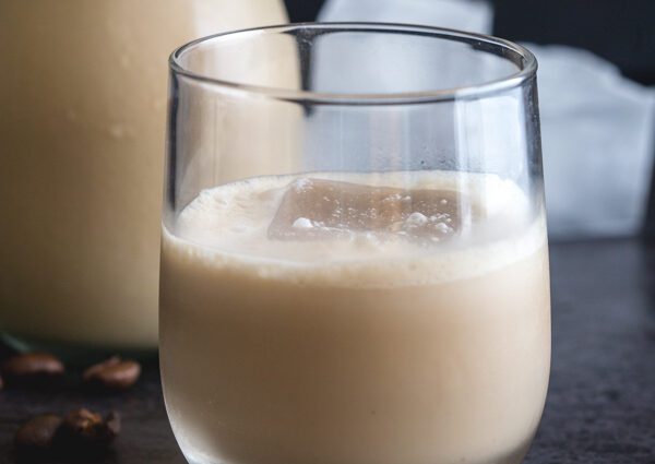 Homemade cream liqueur with coffee