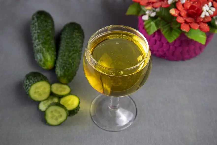 Homemade cucumber wine drink