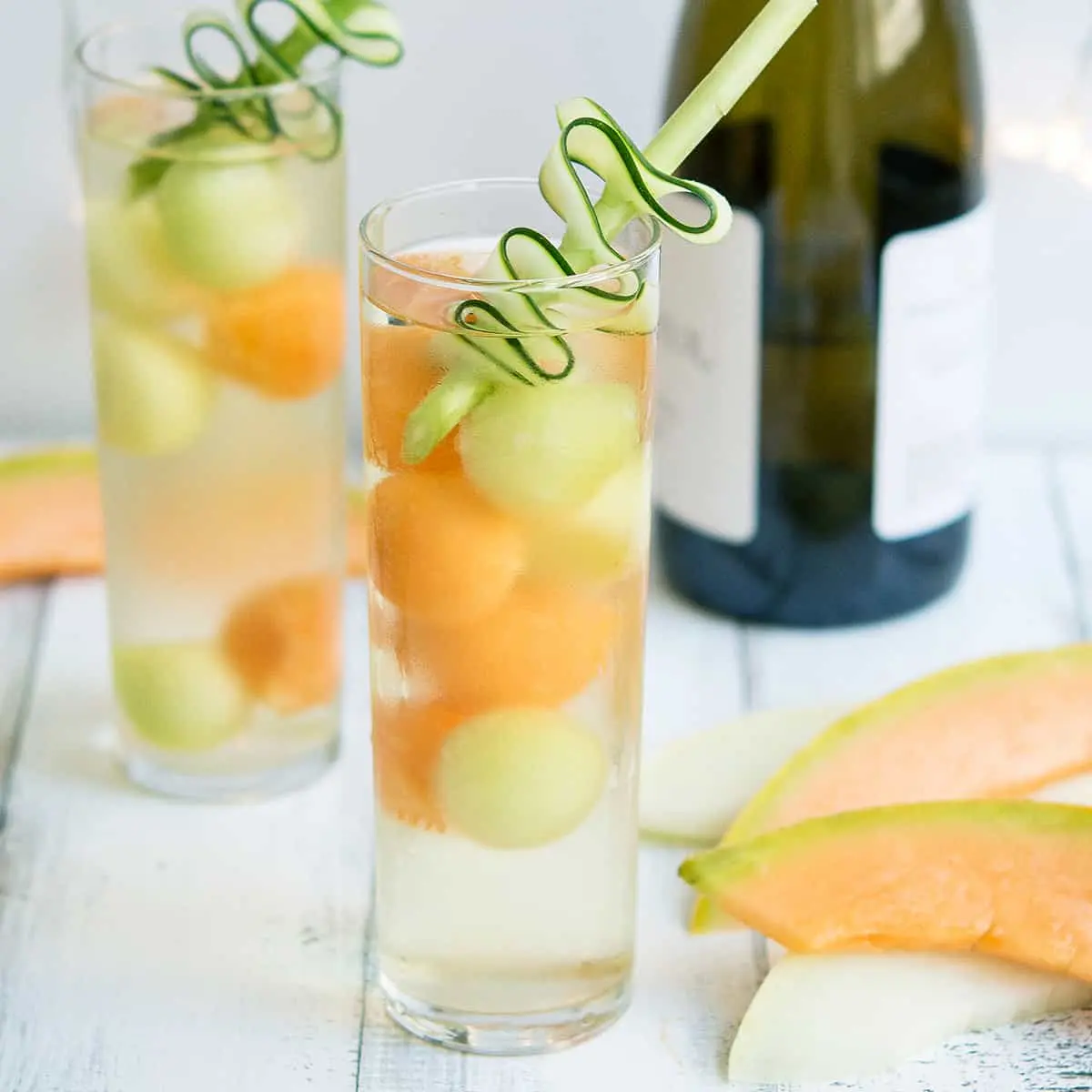 Homemade cucumber wine drink