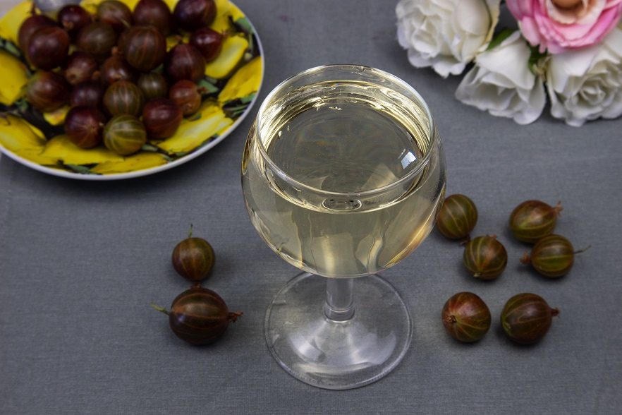 Homemade gooseberry (agrus) wine