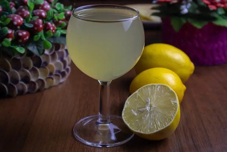 Homemade lemon wine