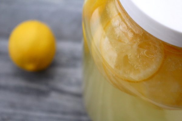 Homemade lemon wine