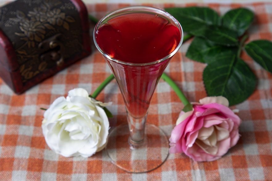 Homemade lingonberry liqueur