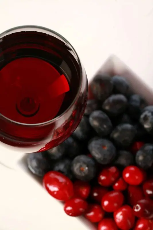 Homemade lingonberry wine