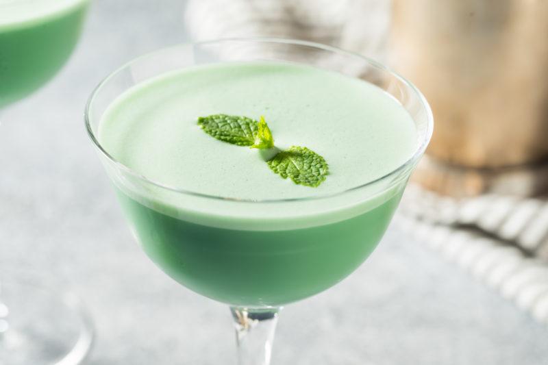 Homemade mint liqueur. Several cooking recipes