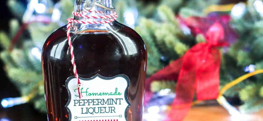 Homemade mint liqueur. Several cooking recipes