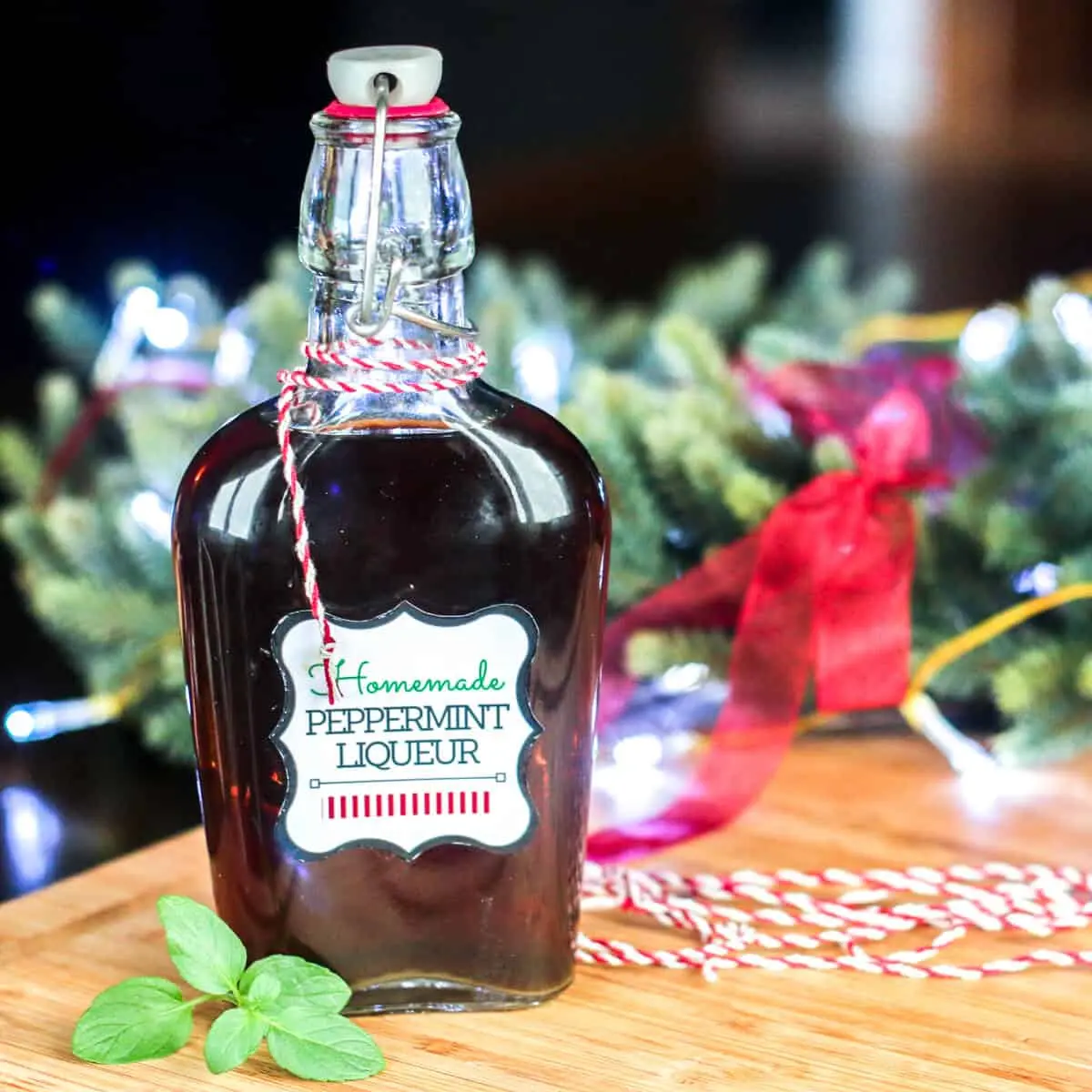 Homemade mint liqueur. Several cooking recipes