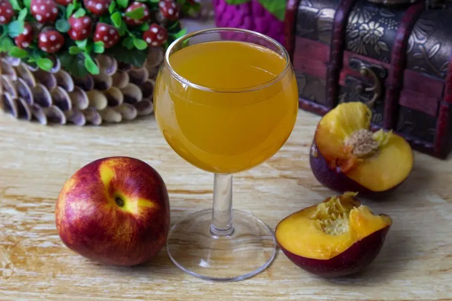 Homemade nectarine wine