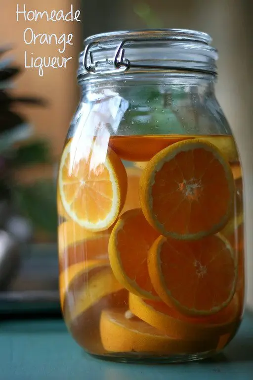 Homemade orange liqueur