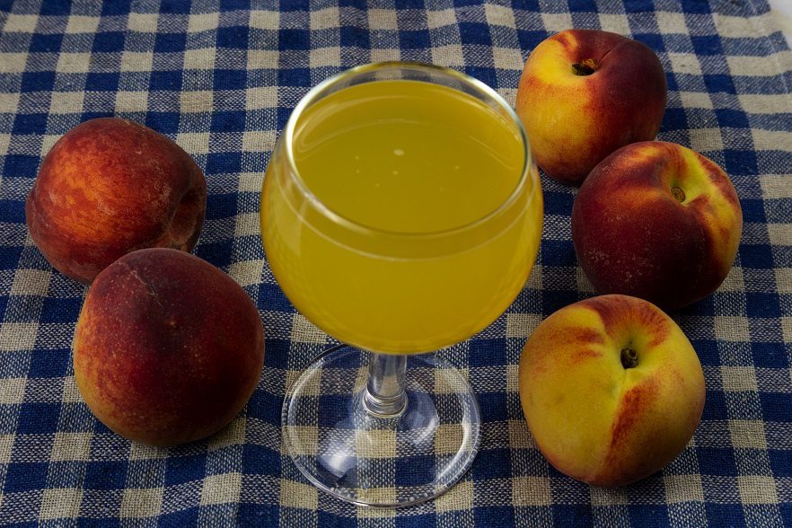 Homemade peach wine