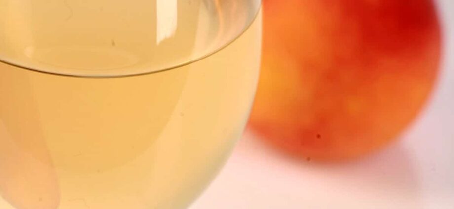 Homemade peach wine