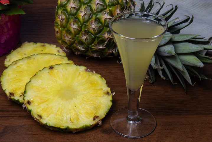 Homemade pineapple liqueur with vanilla notes