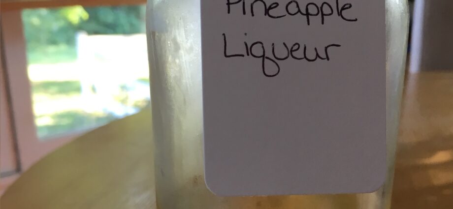 Homemade pineapple liqueur with vanilla notes