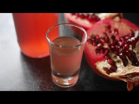 Homemade pomegranate liqueur Kremlin Stars