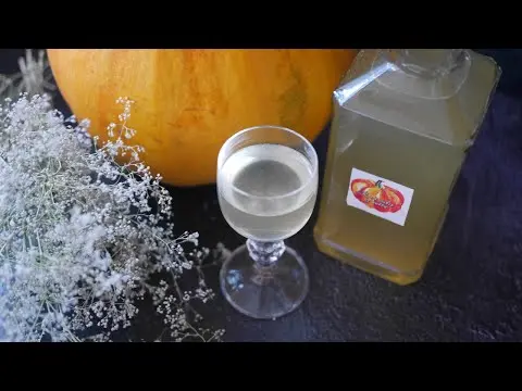 Homemade pumpkin cream liqueur with spices