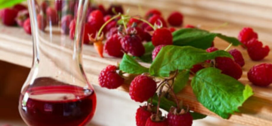 Homemade raspberry wine