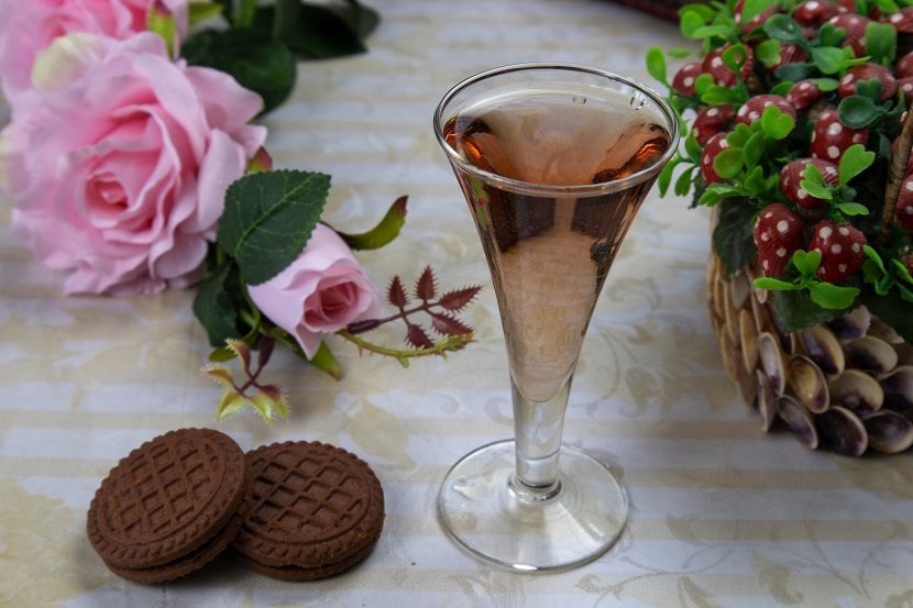 Homemade rhubarb liqueur