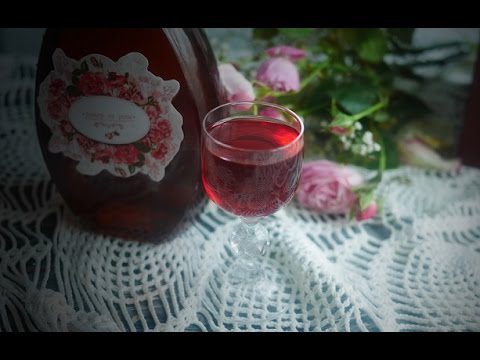 Homemade rose petal liqueur