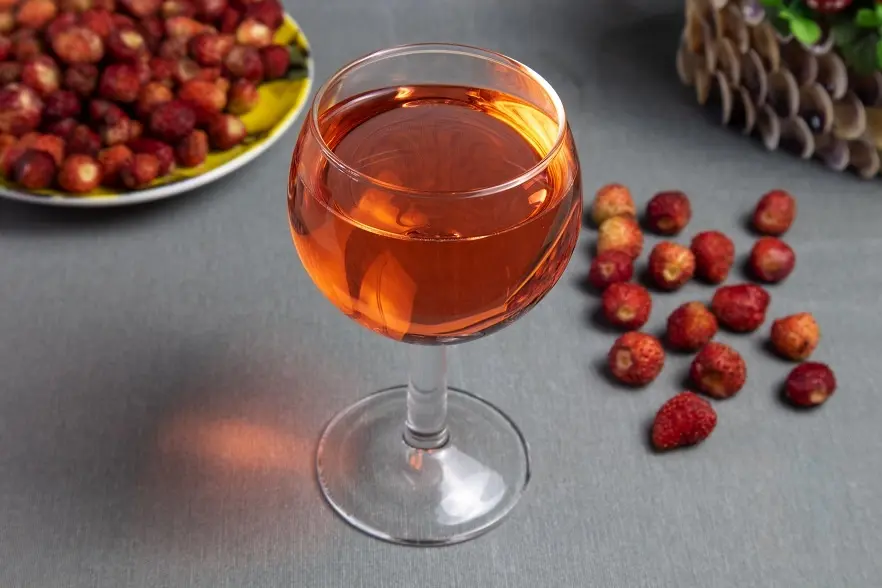 Homemade strawberry wine