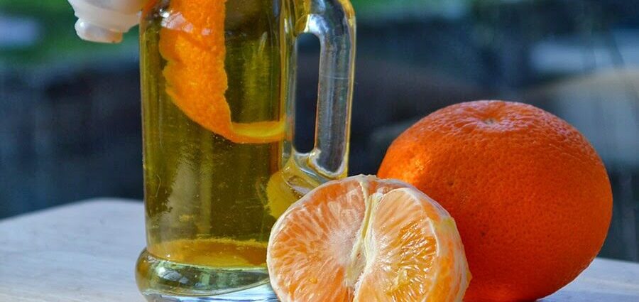 Homemade vodka with mandarin flavor