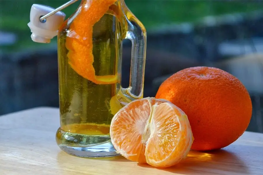 Homemade vodka with mandarin flavor