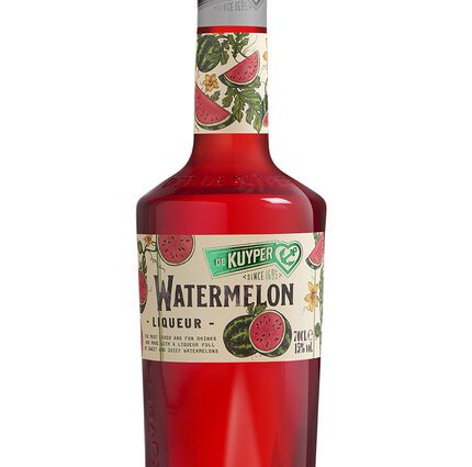 Homemade watermelon liqueur with vanilla flavor