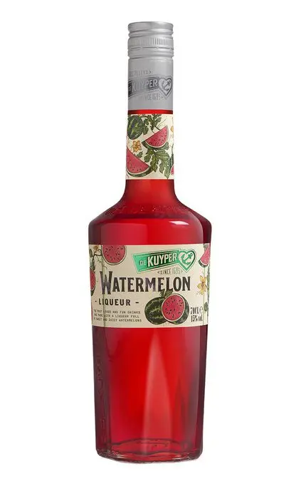 Homemade watermelon liqueur with vanilla flavor