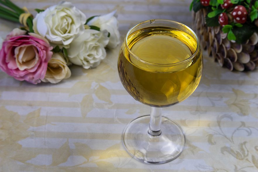 Homemade white currant wine