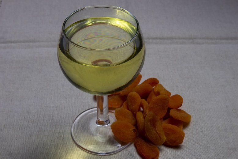 Homemade wine from dried apricots (apricots)