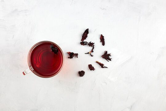 Homemade wine from hibiscus tea (Sudanese rose, hibiscus)