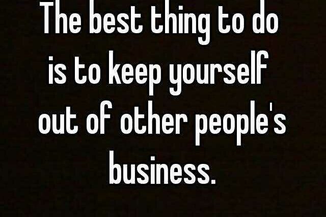 How do you keep yourself out of conflict?