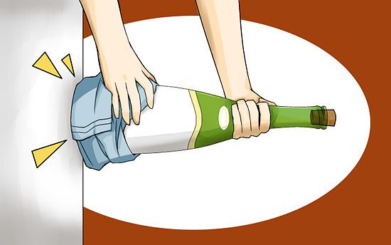 How to open a bottle of champagne if the cork is broken