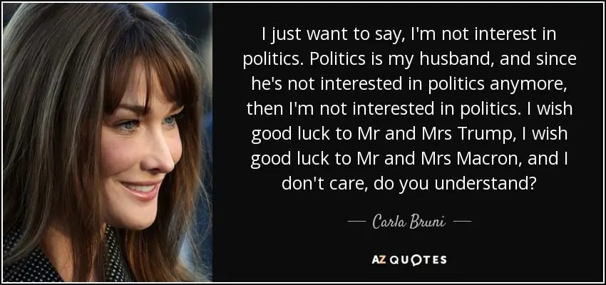 I&#8217;m not interested in politics anymore