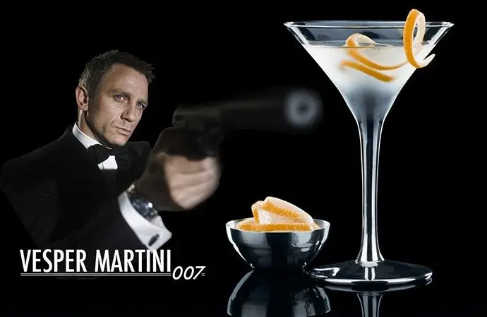 James Bond cocktails in movies and books