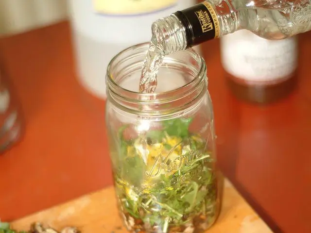 Juniper tincture on vodka (moonshine, alcohol)