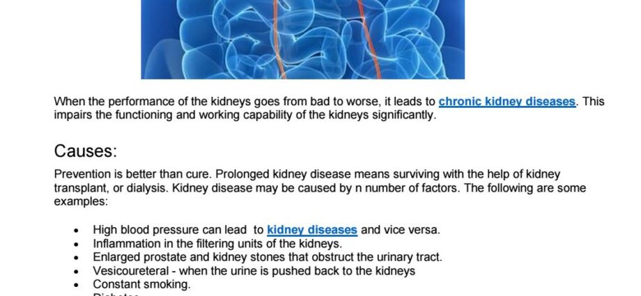 Kidney disease is a sign of constant fear