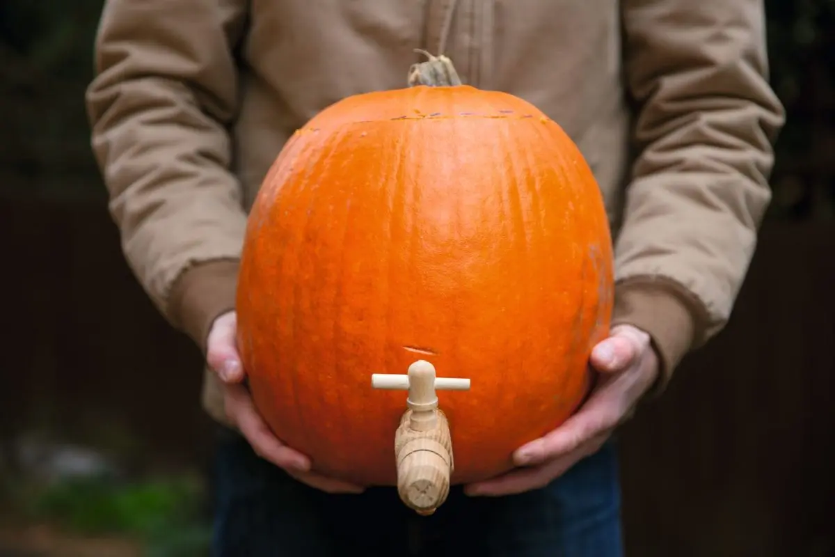 Making a pumpkin beer keg