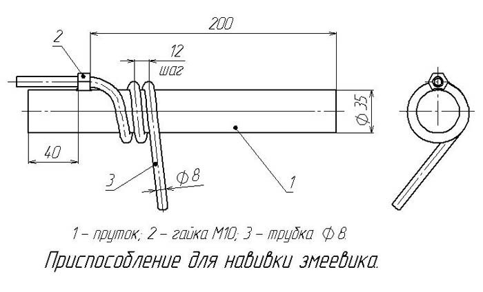 Manufacturing technology of a coil for a moonshine still