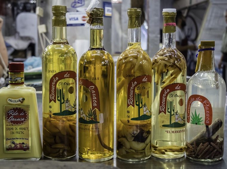 Mezcal is a colorful Mexican drink with a caterpillar